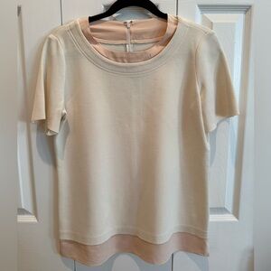 St. John Cream Short Sleeve Top